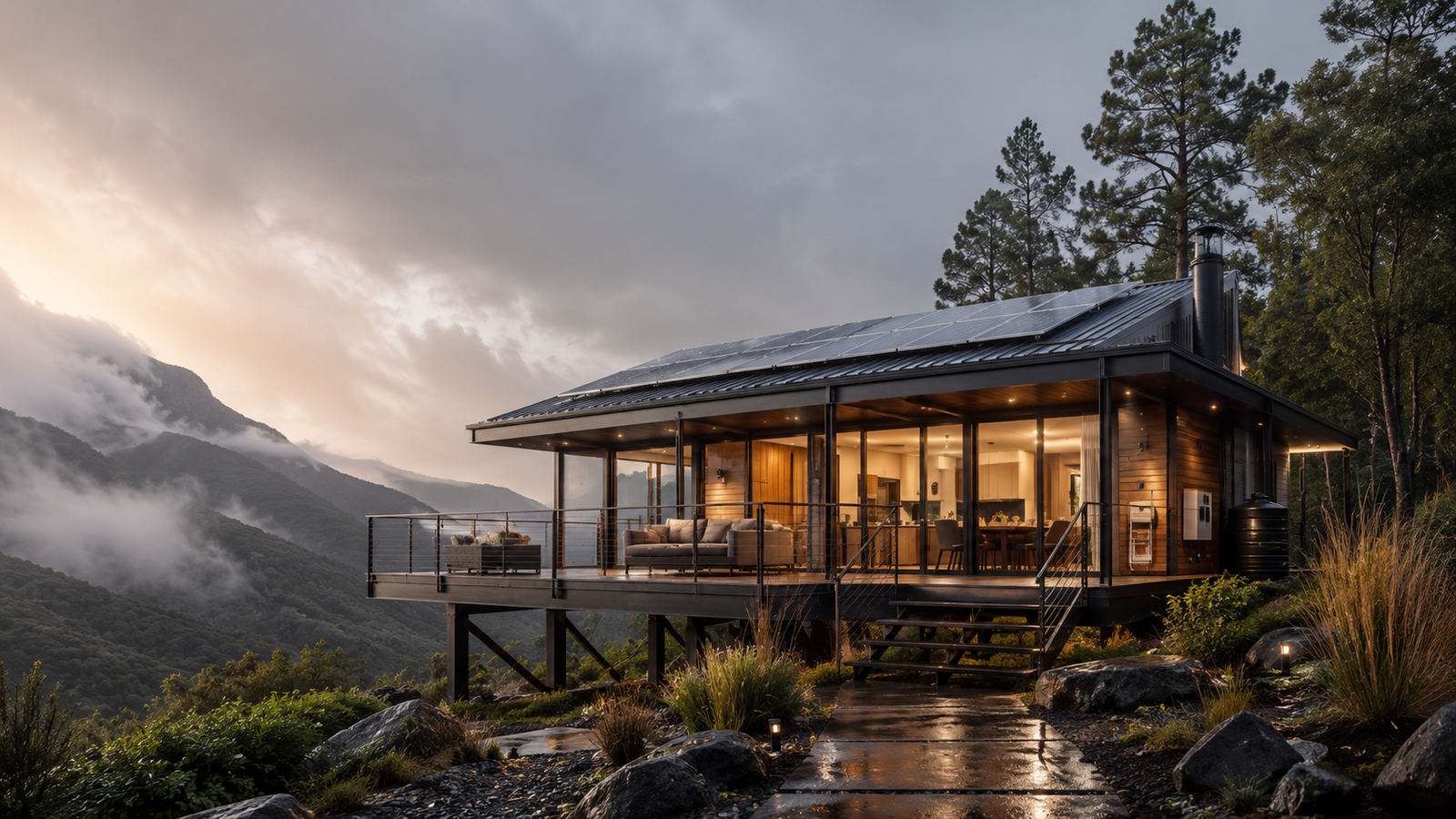 Elevated resilient home with durable building envelope