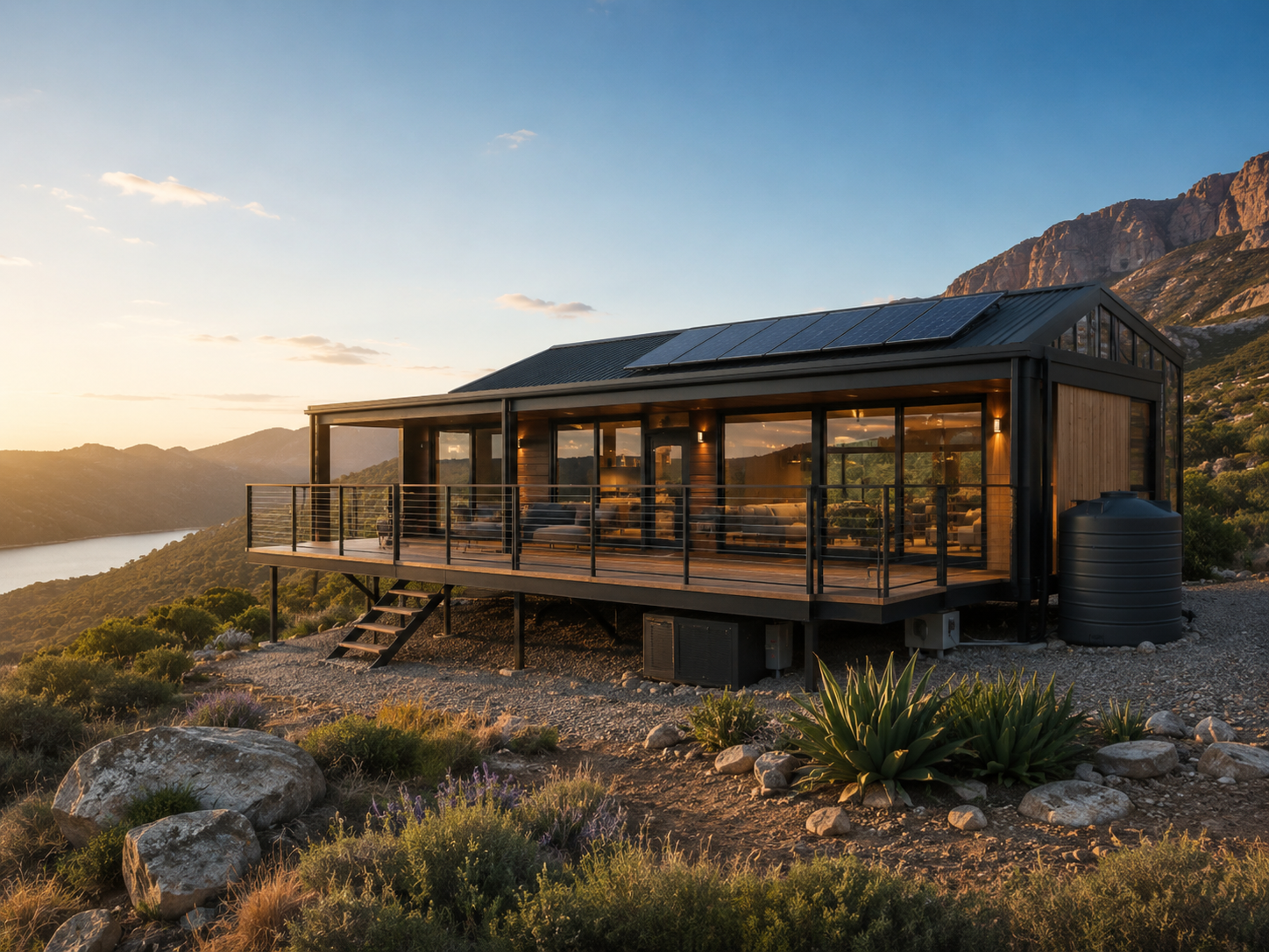 Off-grid modular home with solar
