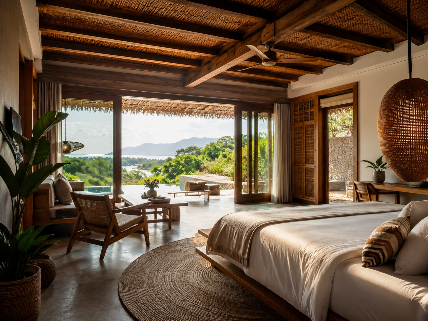 Resilient resort interior with natural materials